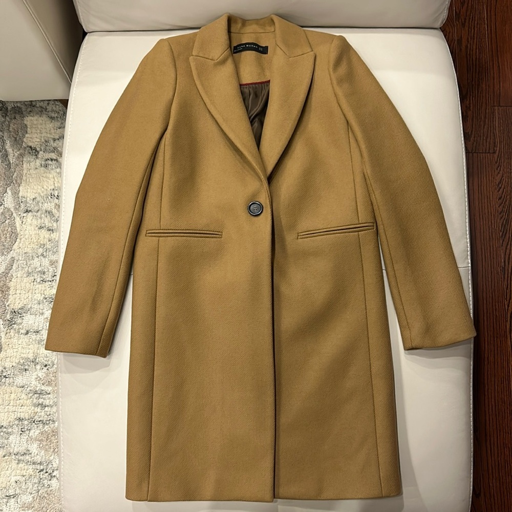 Zara camel wool coat XS